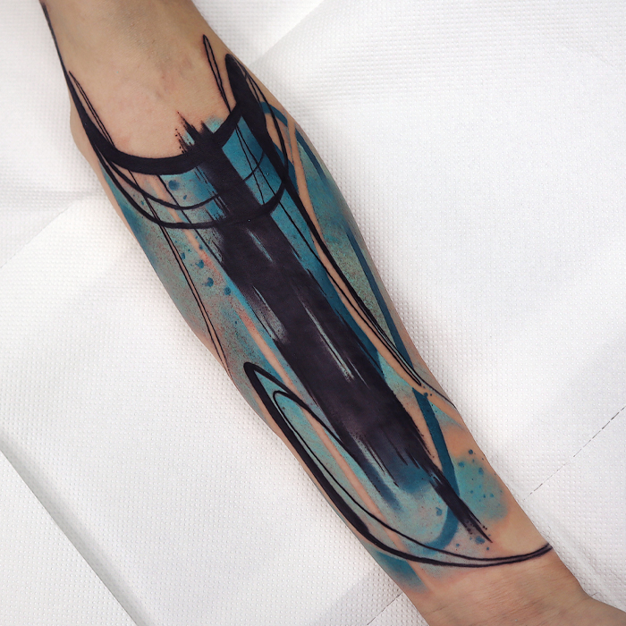 Abstract coverup tattoo